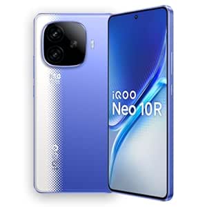 iQOO Neo 10R 5G (Raging Blue, 8GB RAM, 256GB Storage) | Snapdragon 8s Gen 3 Processor | India's Slimmest 6400mAh Battery Smartphone | Segment's Most Stable 90FPS for 5 Hours